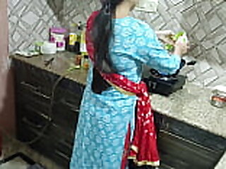 Bhabhi did maze kitchen with her brother in law while husband was on duty.